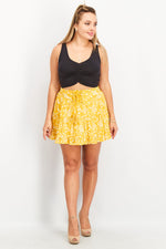 Load image into Gallery viewer, Women Allover Print Mini Skirt, Mustard/White
