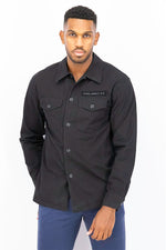 Load image into Gallery viewer, Men Regular Fit Chest Pocket Casual Shirt, Black
