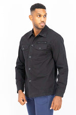 Load image into Gallery viewer, Men Regular Fit Chest Pocket Casual Shirt, Black
