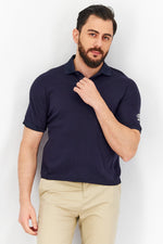 Load image into Gallery viewer, Men Regular Fit Short Sleeve Training Polo Shirt, Navy Blue
