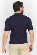 Load image into Gallery viewer, Men Regular Fit Short Sleeve Training Polo Shirt, Navy Blue
