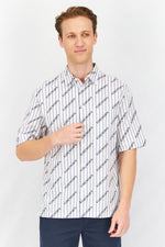 Load image into Gallery viewer, Men Loose Fit Printed Short Sleeve Casual Shirts, White Combo
