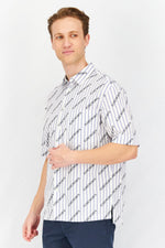 Load image into Gallery viewer, Men Loose Fit Printed Short Sleeve Casual Shirts, White Combo
