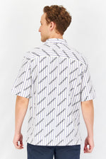 Load image into Gallery viewer, Men Loose Fit Printed Short Sleeve Casual Shirts, White Combo
