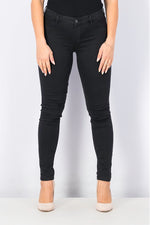 Load image into Gallery viewer, Women Skinny Fit Mid Waist Jeans, Black
