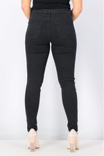 Load image into Gallery viewer, Women Skinny Fit Mid Waist Jeans, Black
