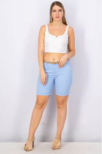 Load image into Gallery viewer, Women Plain Belted Shorts, Blue
