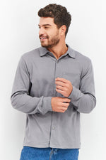 Load image into Gallery viewer, Men Regular Fit Solid Long Sleeve Casual Shirt, Grey
