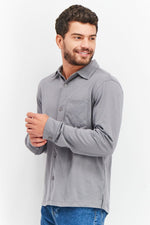 Load image into Gallery viewer, Men Regular Fit Solid Long Sleeve Casual Shirt, Grey
