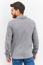 Load image into Gallery viewer, Men Regular Fit Solid Long Sleeve Casual Shirt, Grey
