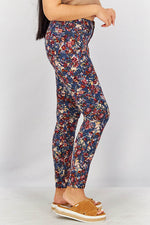 Load image into Gallery viewer, Women Skinny Leg Floral Pants, Navy Combo
