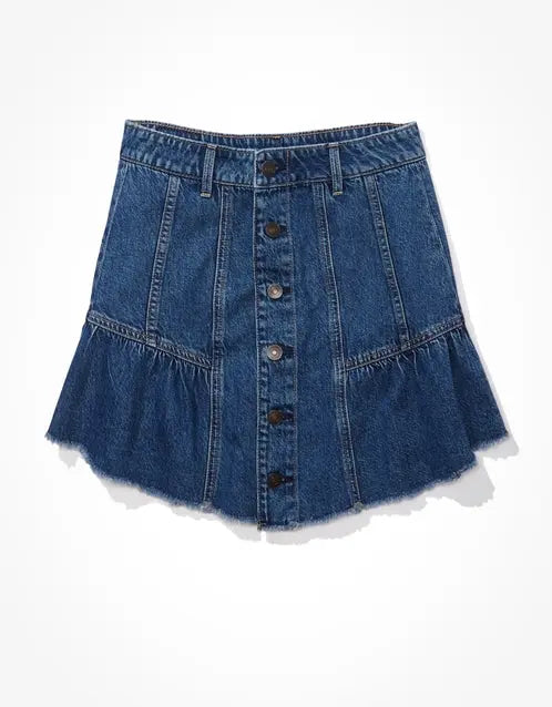 AE TIERED DENIM MINI SKIRT AMERICAN EAGLE