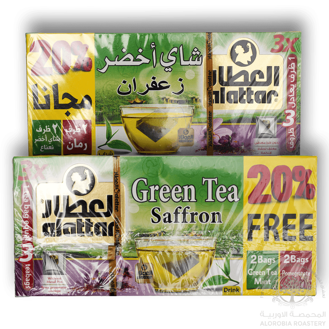 Alattar Green Tea Saffron 24Bags - Alorobia Roastery