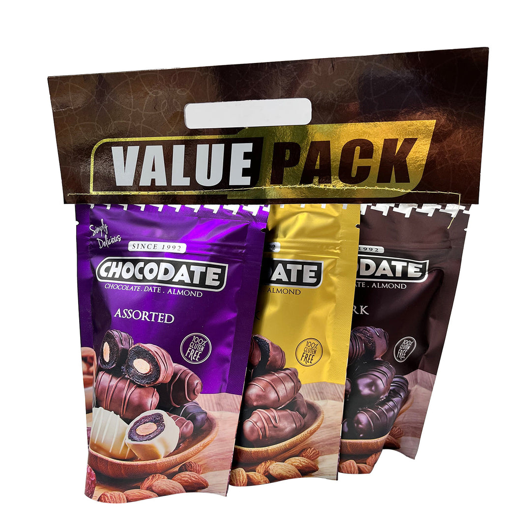 Chocodate Milk Dark Assorted Chocolates Value Pack 90gx3packs