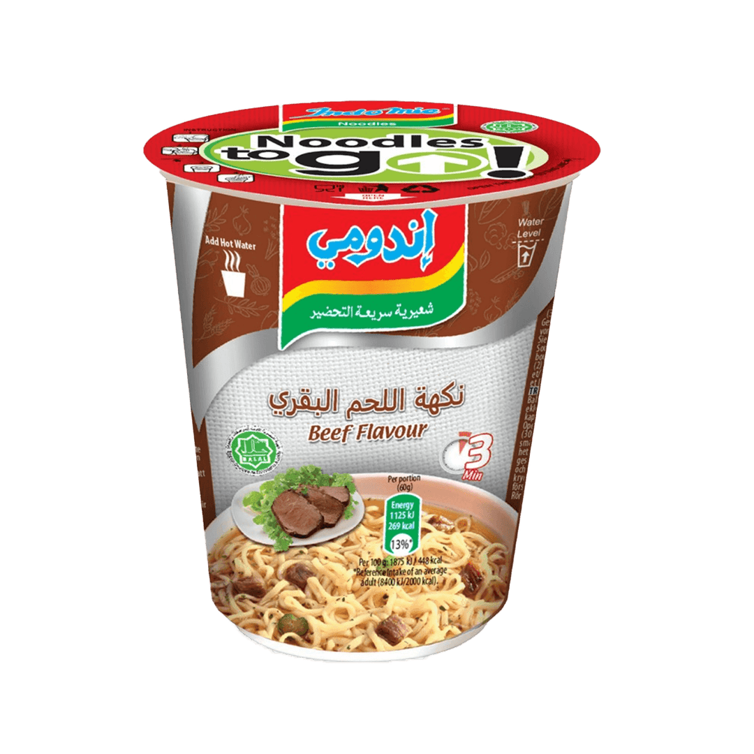 Indomie Cup Noodles Beef Flavour 60g - Alorobia Roastery